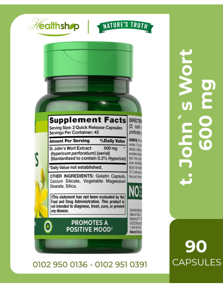 St. John`s Wort 600 mg - 90 Quick Release Capsules